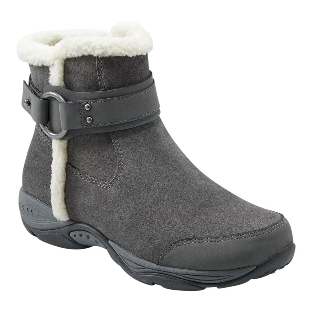 Easy Spirit Women's Elinor Suede Round Toe Cold Weather Booties Gray Size 10
